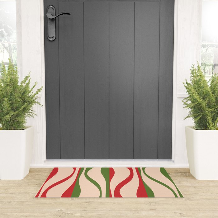 Mid Century Modern Retro Christmas Lounge Pattern Welcome Mat Gallery Image 3