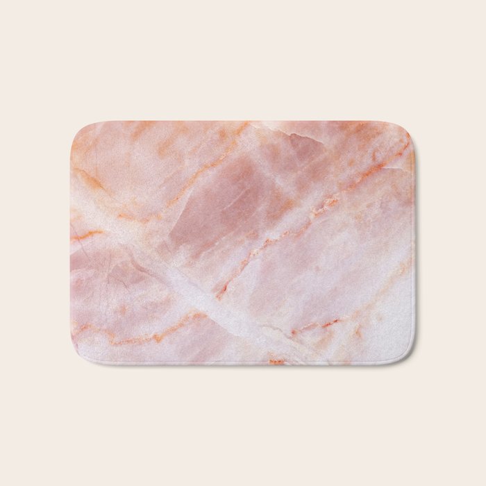 Rose Quartz Pink Marble Bath Mat Gallery Image 1