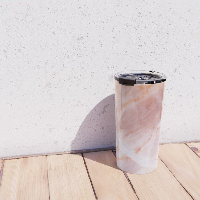 Rose Quartz Pink Marble Travel Mug Gallery Image 4