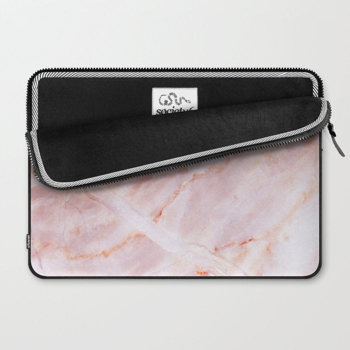 Rose Quartz Pink Marble Laptop Sleeve Gallery Image 2