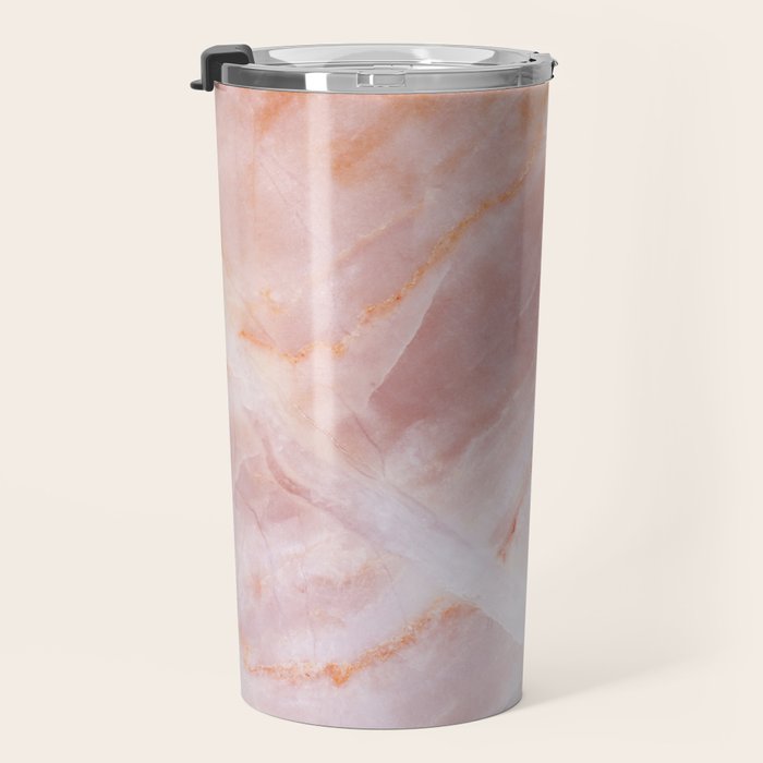 Rose Quartz Pink Marble Travel Mug Gallery Image 3