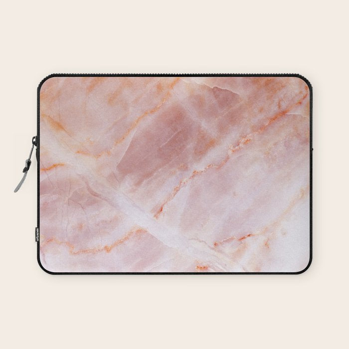 Rose Quartz Pink Marble Laptop Sleeve Gallery Image 1