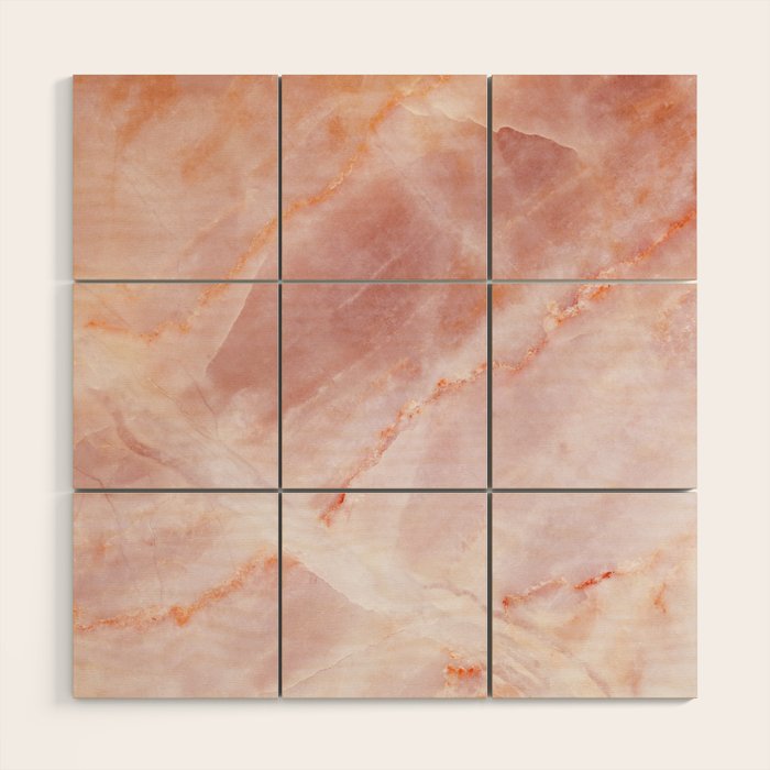 Rose Quartz Pink Marble Wood Wall Art Gallery Image 1