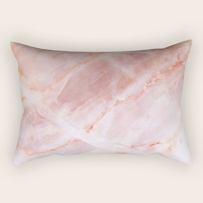 Rose Quartz Pink Marble Rectangular Pillow Gallery Image 1