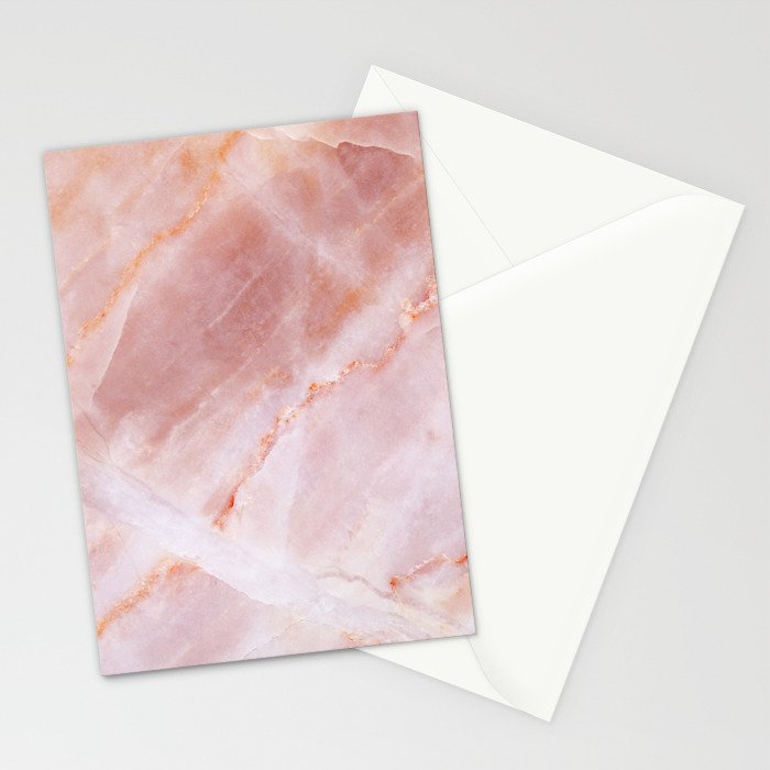 Rose Quartz Pink Marble Stationery Card Gallery Image 2