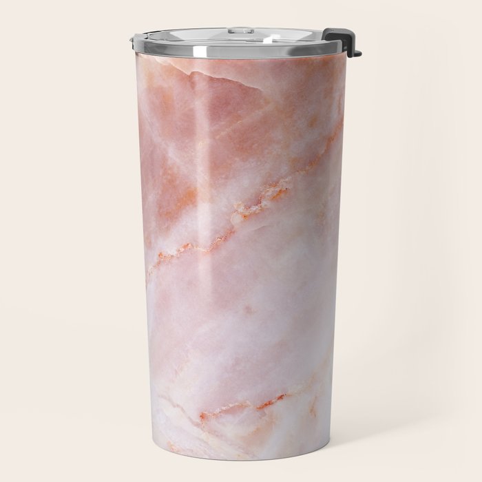 Rose Quartz Pink Marble Travel Mug Gallery Image 2