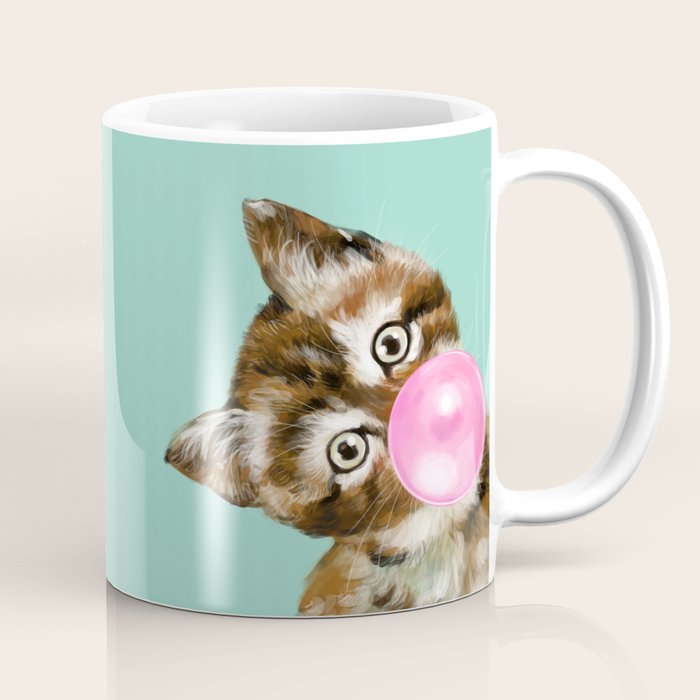 Bubble Gum Baby Cat in Green Coffee Mug Gallery Image 1