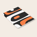 Mid Century Modern Piquet Retro Abstract Pattern Black Orange White Notebook Gallery Image 2