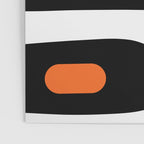 Mid Century Modern Piquet Retro Abstract Pattern Black Orange White Poster Gallery Image 3
