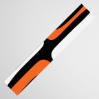 Mid Century Modern Piquet Retro Abstract Pattern Black Orange White Table Runner Gallery Image 3