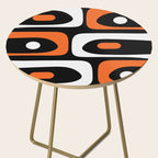 Mid Century Modern Piquet Retro Abstract Pattern Black Orange White Side Table Gallery Image 2