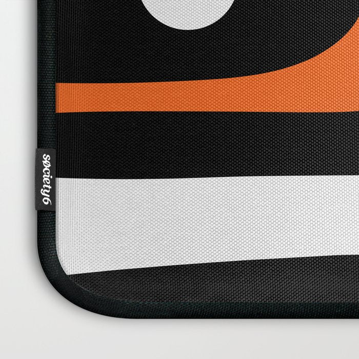 Mid Century Modern Piquet Retro Abstract Pattern Black Orange White Laptop Sleeve Gallery Image 3
