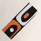 Mid Century Modern Piquet Retro Abstract Pattern Black Orange White Yoga Mat Gallery Image 1