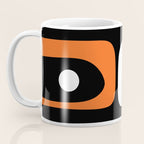 Mid Century Modern Piquet Retro Abstract Pattern Black Orange White Coffee Mug Gallery Image 3