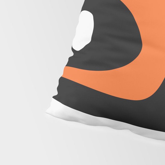 Mid Century Modern Piquet Retro Abstract Pattern Black Orange White Pillow Sham Gallery Image 4