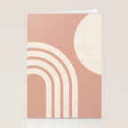 Mid Century Modern Dust Pink Sun and Rainbow Stationery Card Gallery Image 2