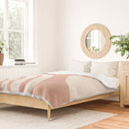 Mid Century Modern Dust Pink Sun and Rainbow Duvet Cover Gallery Image 2
