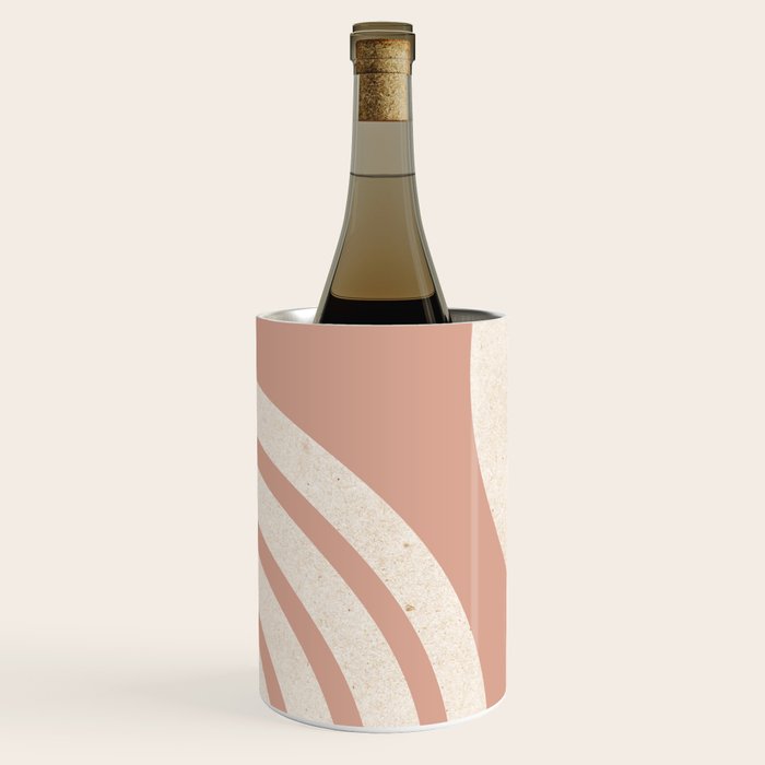 Mid Century Modern Dust Pink Sun and Rainbow Wine Chiller Gallery Image 1