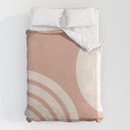 Mid Century Modern Dust Pink Sun and Rainbow Duvet Cover Gallery Image 6