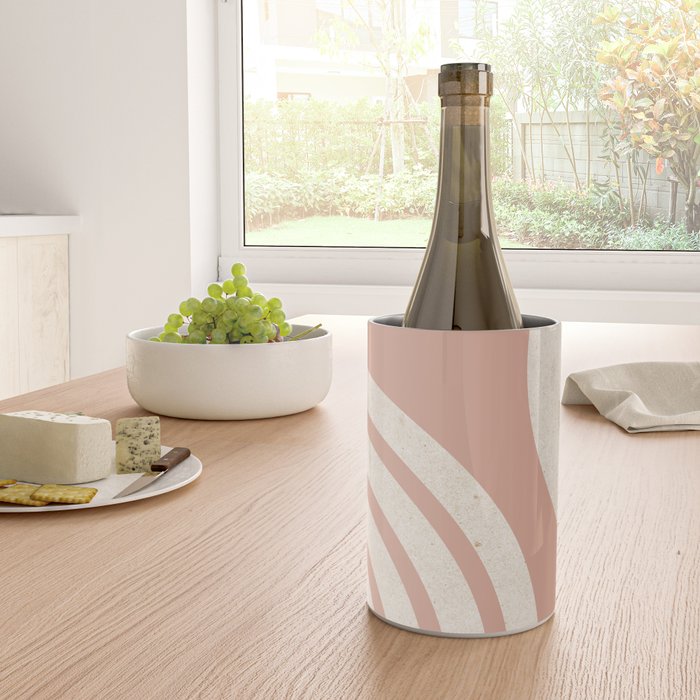 Mid Century Modern Dust Pink Sun and Rainbow Wine Chiller Gallery Image 4