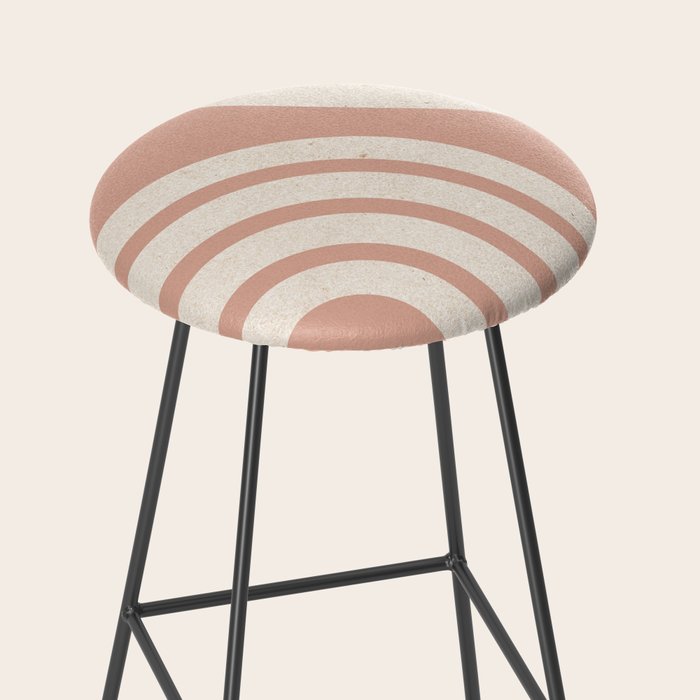 Mid Century Modern Dust Pink Sun and Rainbow Stool Gallery Image 2
