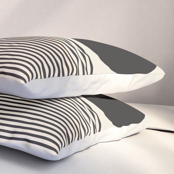 Abstraction_BLACK_LINE_DOT_POP_ART_Minimalism_004D Pillow Sham Gallery Image 3