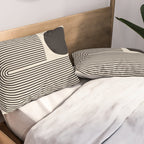 Abstraction_BLACK_LINE_DOT_POP_ART_Minimalism_004D Pillow Sham Gallery Image 2