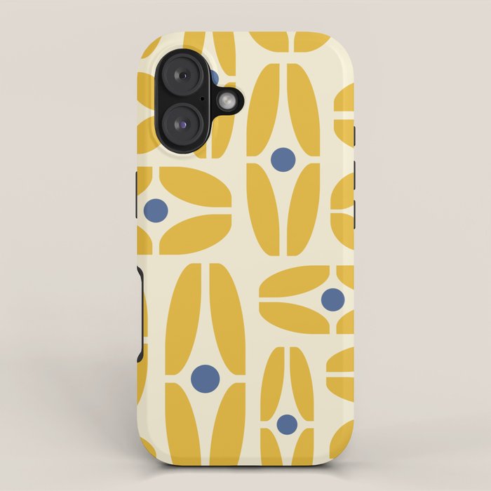 Mid Century Decoration 825 Yellow and Blue iPhone Case Gallery Image 1