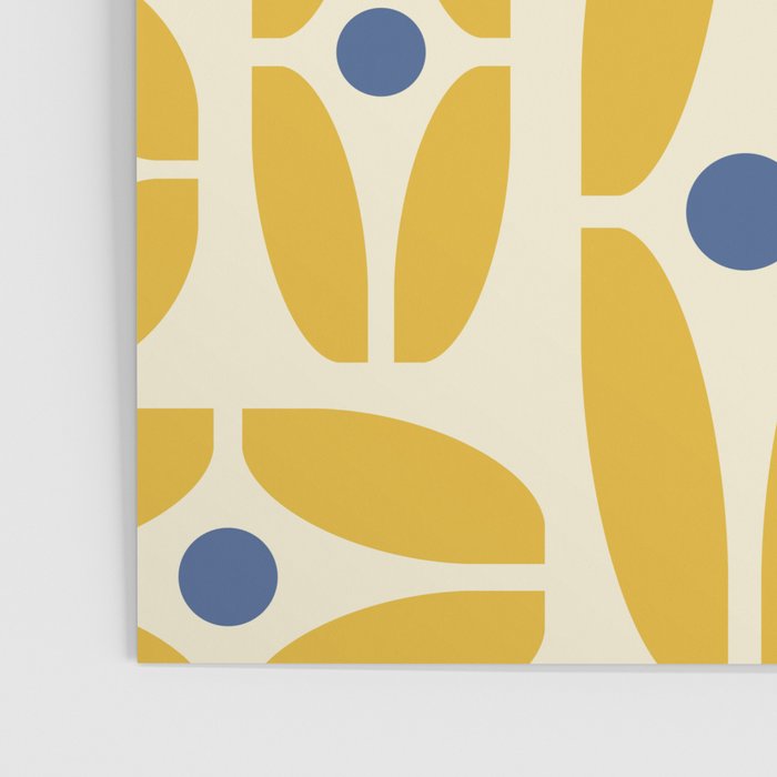 Mid Century Decoration 825 Yellow and Blue Poster Gallery Image 3