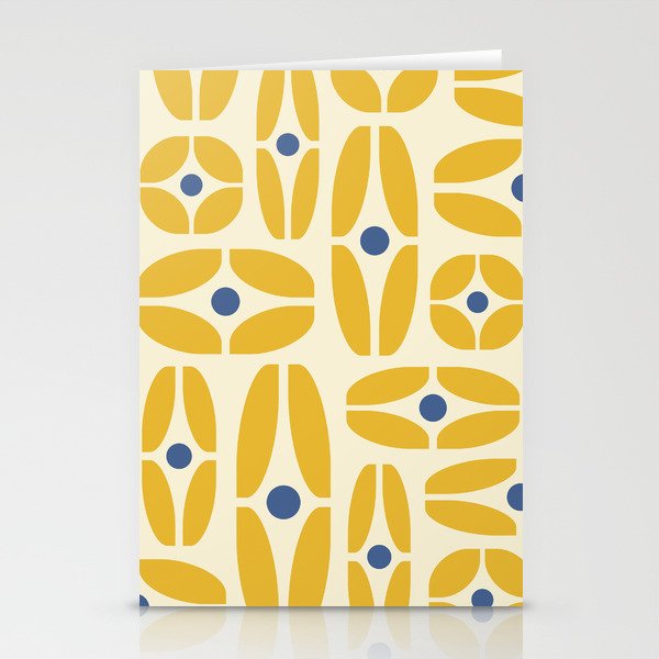 Mid Century Decoration 825 Yellow and Blue Stationery Card Gallery Image 1
