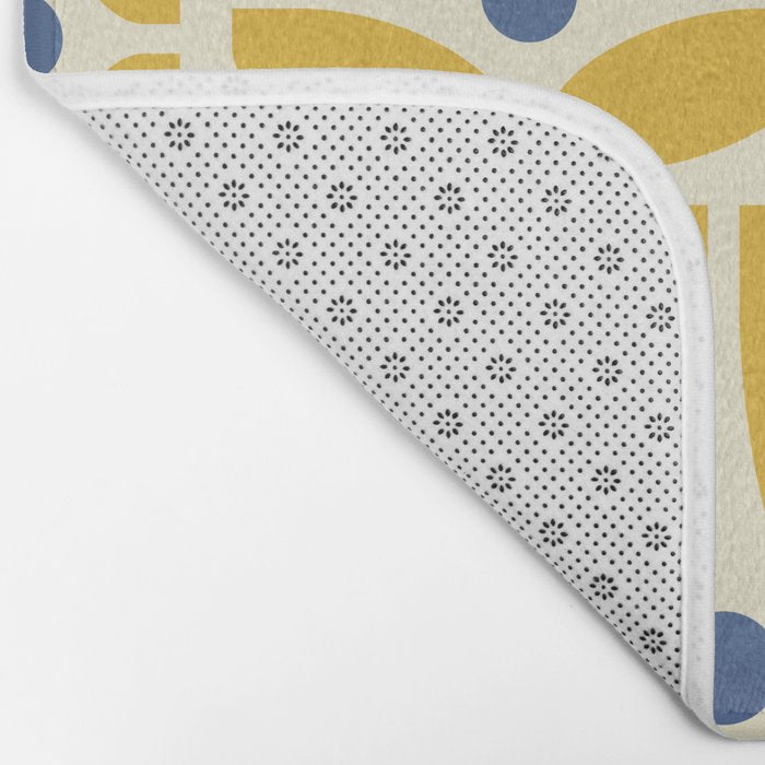 Mid Century Decoration 825 Yellow and Blue Bath Mat Gallery Image 2