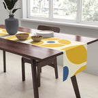 Mid Century Decoration 825 Yellow and Blue Table Runner Gallery Image 2