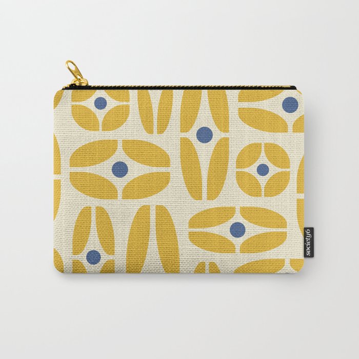 Mid Century Decoration 825 Yellow and Blue Carry All Pouch Gallery Image 1