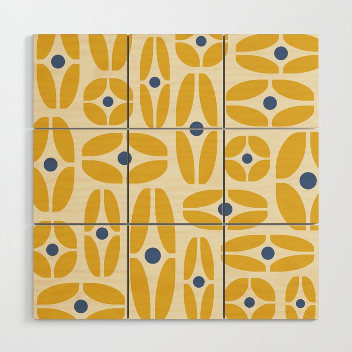 Mid Century Decoration 825 Yellow and Blue Wood Wall Art Gallery Image 1