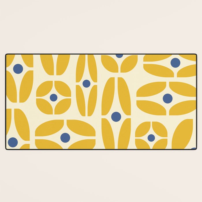 Mid Century Decoration 825 Yellow and Blue Desk Mat Gallery Image 3