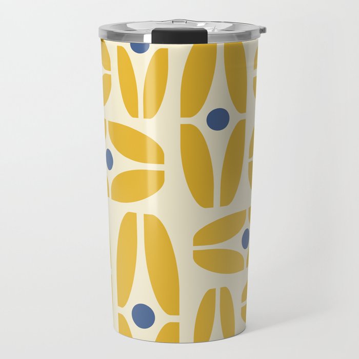 Mid Century Decoration 825 Yellow and Blue Travel Mug Gallery Image 1