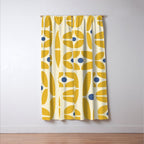 Mid Century Decoration 825 Yellow and Blue Window Curtain Gallery Image 3