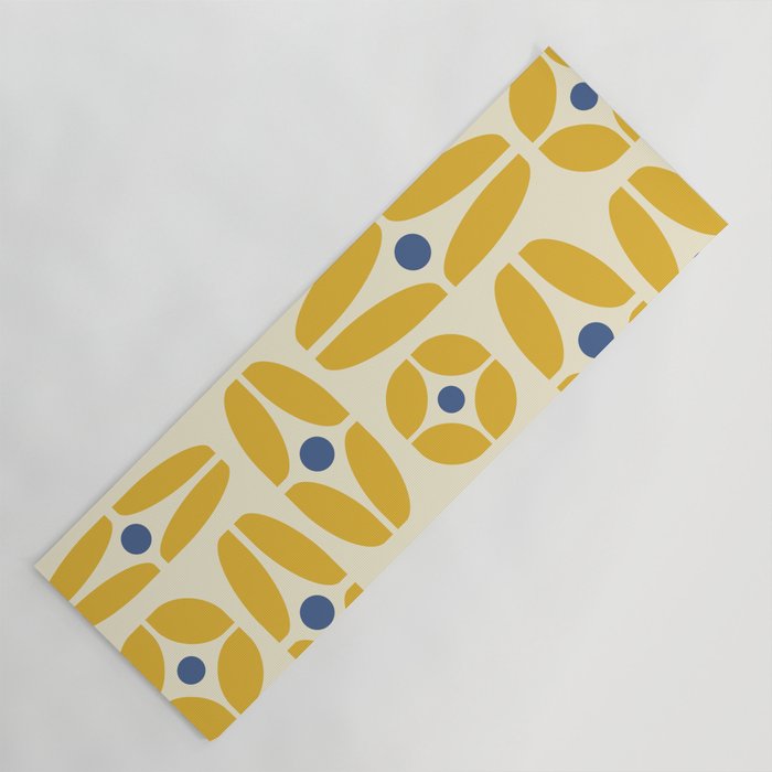 Mid Century Decoration 825 Yellow and Blue Yoga Mat Gallery Image 1