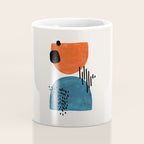 Burnt Orange Jewel Teal Blue Mid Century Modern Funky Colorful Shapes Patterns by Ejaaz Haniff Coffee Mug Gallery Image 4