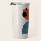 Burnt Orange Jewel Teal Blue Mid Century Modern Funky Colorful Shapes Patterns by Ejaaz Haniff Travel Mug Gallery Image 3