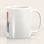 Burnt Orange Jewel Teal Blue Mid Century Modern Funky Colorful Shapes Patterns by Ejaaz Haniff Coffee Mug Gallery Image 1