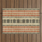 Orange Linen Mud Cloth Outdoor Rug Gallery Image 1