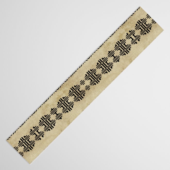 Orange Linen Mud Cloth Table Runner Gallery Image 3