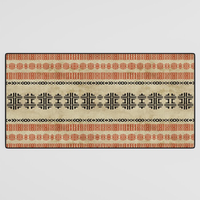 Orange Linen Mud Cloth Desk Mat Gallery Image 3