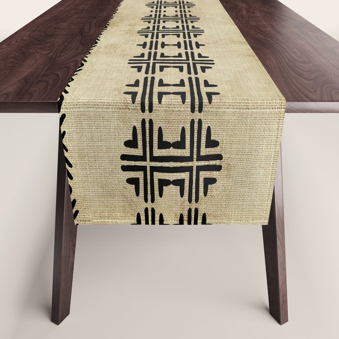 Orange Linen Mud Cloth Table Runner Gallery Image 1