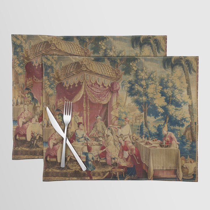 Antique 18th Century Chinoiserie Louis XIV Beauvais Tapestry Placemat Gallery Image 1
