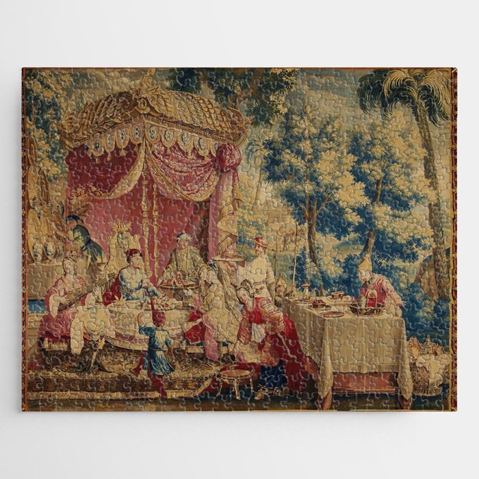 Antique 18th Century Chinoiserie Louis XIV Beauvais Tapestry Jigsaw Puzzle Gallery Image 1