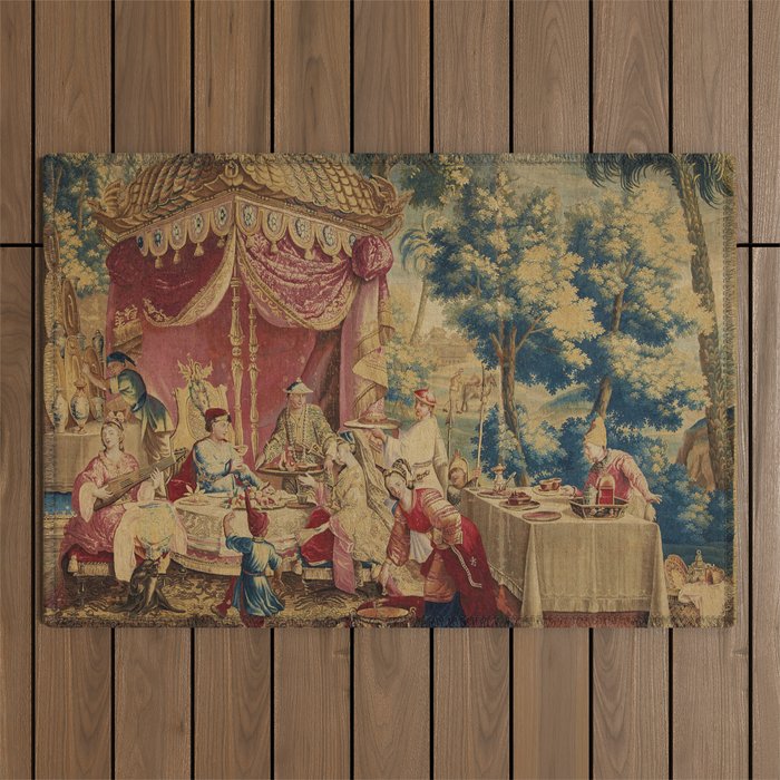 Antique 18th Century Chinoiserie Louis XIV Beauvais Tapestry Outdoor Rug Gallery Image 1