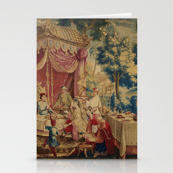Antique 18th Century Chinoiserie Louis XIV Beauvais Tapestry Stationery Card Gallery Image 1
