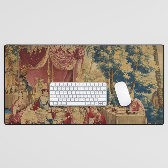 Antique 18th Century Chinoiserie Louis XIV Beauvais Tapestry Desk Mat Gallery Image 1